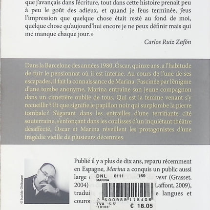 Marina - Carlos Ruiz Zafón - Livre