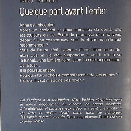 Quelque part avant l'enfer - Niko Tackian - Livre