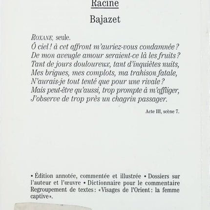 Bajazet - Jean Racine - livre