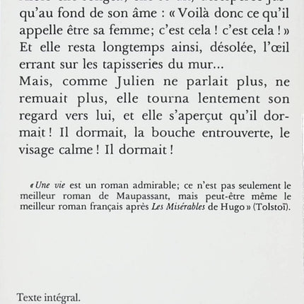 Une vie - Guy de Maupassant - Livre
