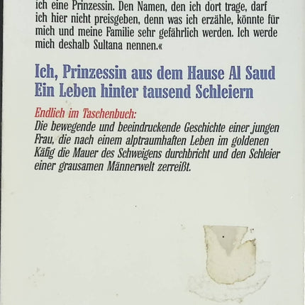 Récit témoignage Arabie Saoudite Ich Prinzessin aus dem Hause Al Saud Jean Sasson histoire vraie livre occasion - Livre en Allemand