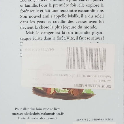 Marilou et le grand incendie - Valérie Zenatti - Roman jeunesse aventure et émotion - Livre