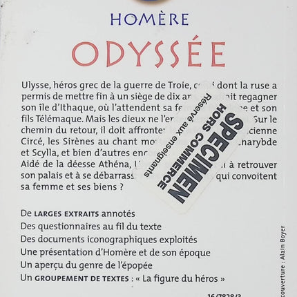 Odyssée - Homère - Roman jeunesse classique et mythologie - Livre