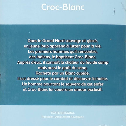 Croc-Blanc - Jack London - Roman jeunesse aventure et nature sauvage - Livre