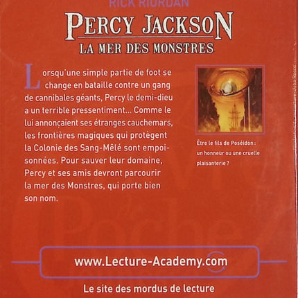 Percy Jackson – Tome 2 : La mer des monstres – Rick Riordan – roman fantasy jeunesse mythologie grecque - Livre