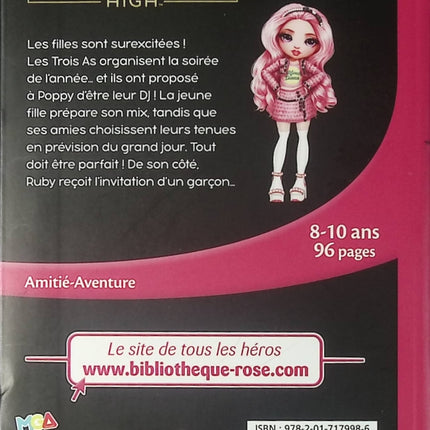 Rainbow High Tome 2 Une Soirée d’enfer Bibliothèque Rose roman jeunesse mode amitié 8-10 ans - Livre