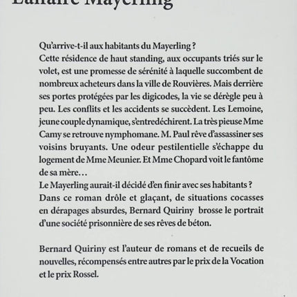 Roman historique mystère et drame – L'affaire Mayerling Bernard Quiriny - Livre