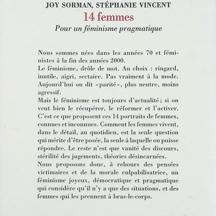 14 femmes - Pour un féminisme pragmatique - Gaëlle Bantegnie Stéphanie Vincent Yamina Benahmed Daho - livre