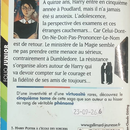 Harry Potter et l'Ordre du Phénix Tome 5 – J.K. Rowling – Roman fantastique jeunesse, école de sorcellerie Poudlard, magie et aventures extraordinaires - Livre