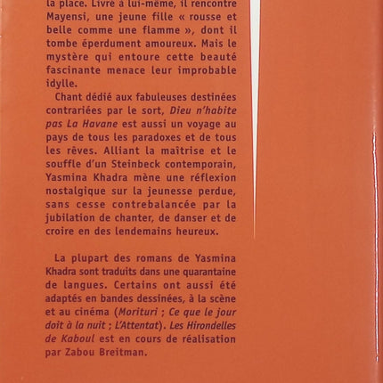 Dieu n'habite pas La Havane – Yasmina Khadra – Roman poignant sur l’amour, la solitude et la quête de liberté à Cuba - Livre