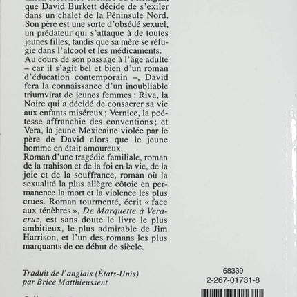 De Marquette à Veracruz – Jim Harrison – Roman américain initiatique sur une tragédie familiale et la rédemption - Livre