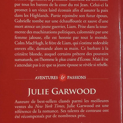 La musique des sombres passions – Julie Garwood – Romance historique écossaise – Highlander, mystère et passion - Livre