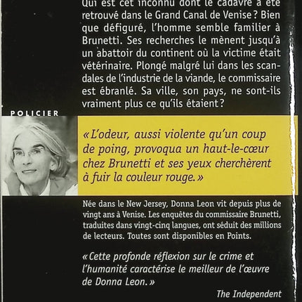 L’Inconnu du Grand Canal – Donna Leon – Roman policier Venise enquête commissaire Brunetti crime mystère - Livre