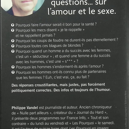 Les Pourquoi interdits aux moins de 18 ans – Philippe Vandel, livre insolite de questions et réponses sur la sexualité, le corps humain et les curiosités adultes - Livre