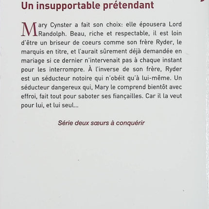 Un insupportable prétendant Tome 2 – Stephanie Laurens – Romance historique Regency et rivalité amoureuse - Livre