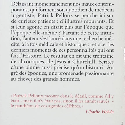 On ne meurt qu’une fois et c’est pour si longtemps – Patrick Pelloux – Récits historiques sur les derniers jours des grands hommes - Livre