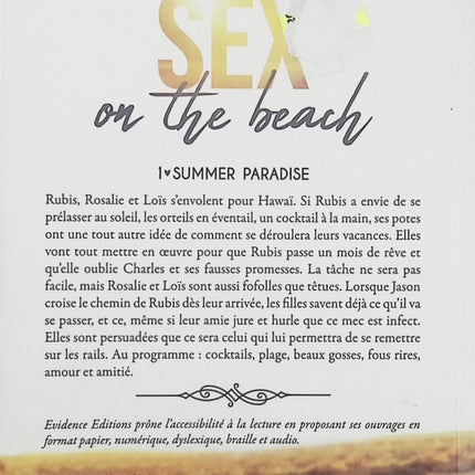 Summer Paradise Tome 1 – Sex on the Beach de Sissie Roy – Roman romance érotique, passion estivale et histoire d’amour sous le soleil - Livre