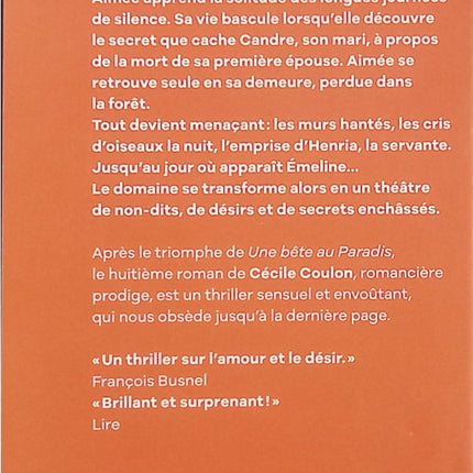 Seule en sa demeure – Cécile Coulon – Roman gothique et drame psychologique au cœur du XIXe siècle, entre secrets et passions - Livre