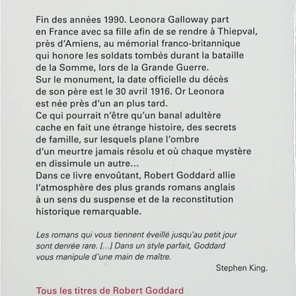 Par un matin d’automne – Robert Goddard – Thriller historique suspense enquête secrets du passé - Livre