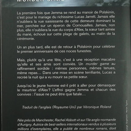 Murder Game – Rachel Abbott thriller psychologique jeu mortel enquête suspense occasion - Livre