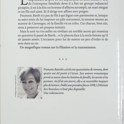L’héritier des Beaulieu – Françoise Bourdin – roman familial héritage secrets de famille et drame contemporain occasion pas cher - Livre