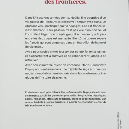 Les Fiancés du Rhin – Marie-Bernadette Dupuy – roman historique guerre amour interdit et saga familiale occasion pas cher - Livre