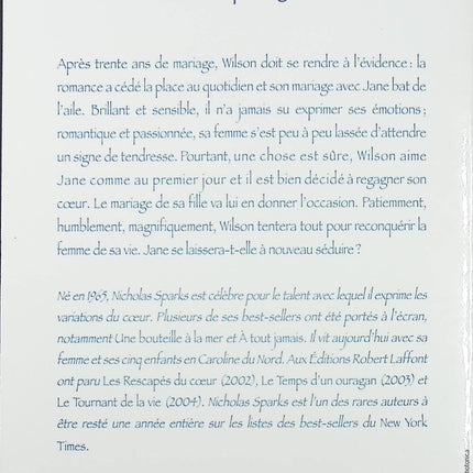 Comme avant - Nicholas Sparks - livre