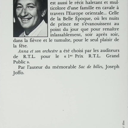 Anna et son orchestre – Joseph Joffo – Roman contemporain et récit musical sur la passion et la liberté - Livre