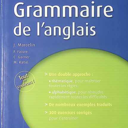 Grammaire de l’anglais – Jacques Marcelin – manuel anglais grammaire conjugaison règles exercices scolaire d’occasion - Livre