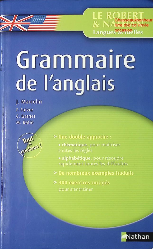 Grammaire de l’anglais – Jacques Marcelin – manuel anglais grammaire conjugaison règles exercices scolaire d’occasion - Livre