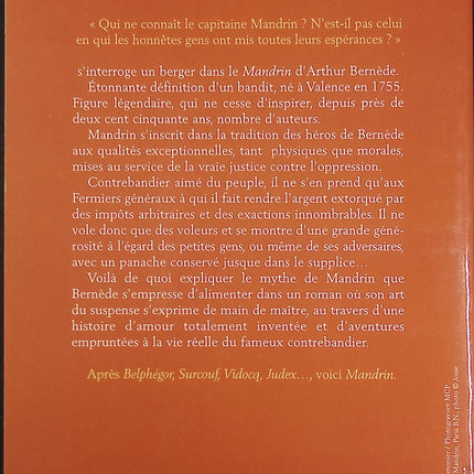 Roman historique Mandrin Arthur Bernède aventure bandit légendaire XVIIIe siècle France livre occasion - Livre