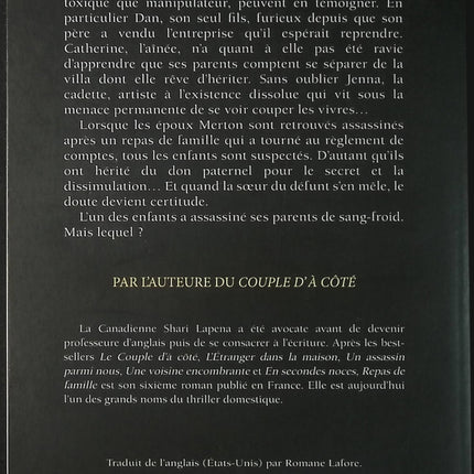 Repas de famille – Shari Lapena – roman thriller psychologique drame familial secrets suspense d’occasion - Livre