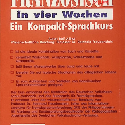 Französisch in vier Wochen – Rolf Althof – méthode apprentissage français allemand cours compact débutant d'occasion - Livre