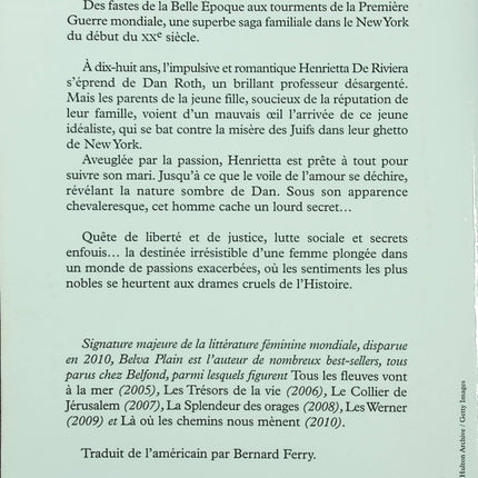 La Coupe d’or – Belva Plain roman historique saga familiale secrets amour héritage - Livre