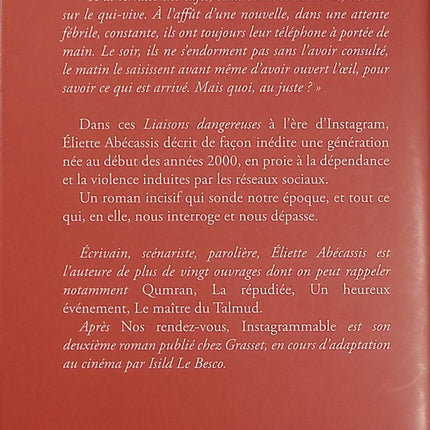 Instagrammable – Eliette Abécassis roman contemporain réseaux sociaux influence image société moderne - Livre
