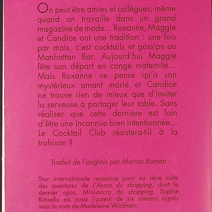 Cocktail club – Madeleine Wickham – roman feel good amitié femmes humour anglais occasion - Livre