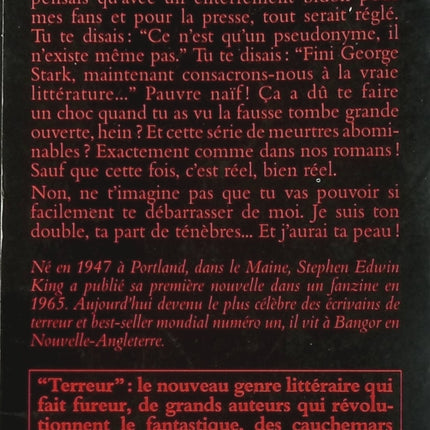 La Part des ténèbres – Stephen King – roman horrifique thriller psychologique double personnalité occasion - Livre