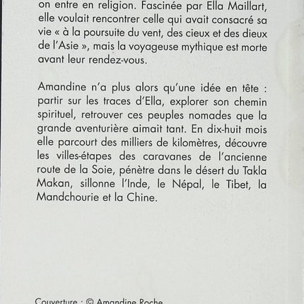 Nomade sur la voie d’Ella Maillart – Amandine Roche – récit de voyage spiritualité quête de soi occasion - Livre