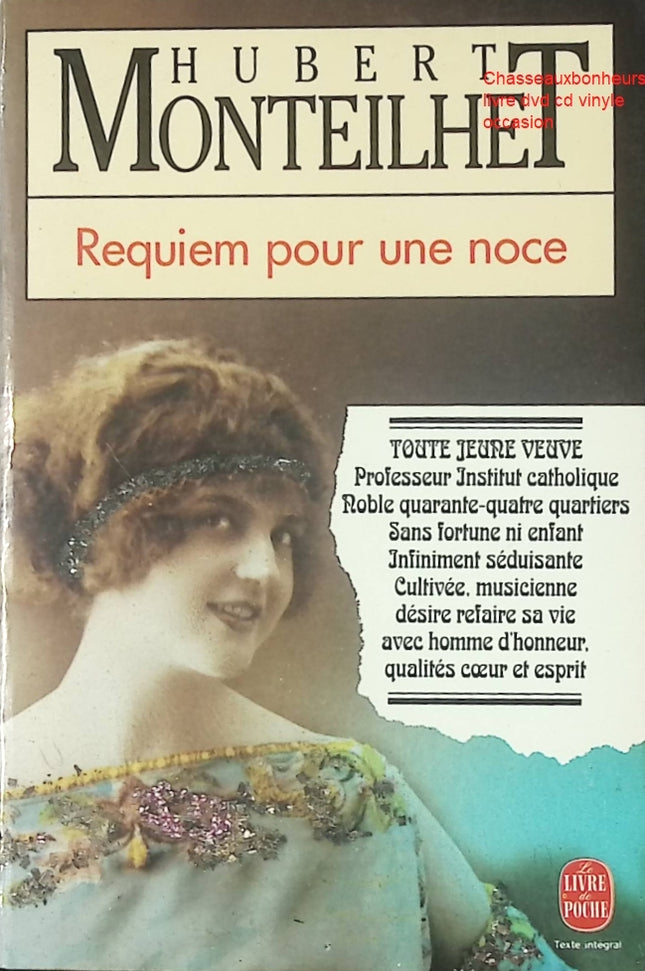 Requiem pour une noce – Hubert Monteilhet – roman noir psychologique crime et manipulation occasion - Livre