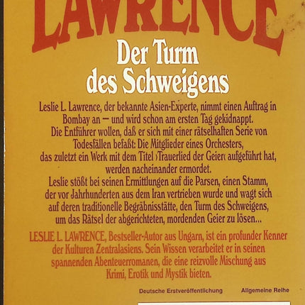 Der Turm des Schweigens – Leslie L. Lawrence – Roman d’aventure et thriller exotique en allemand - Livre en Allemand