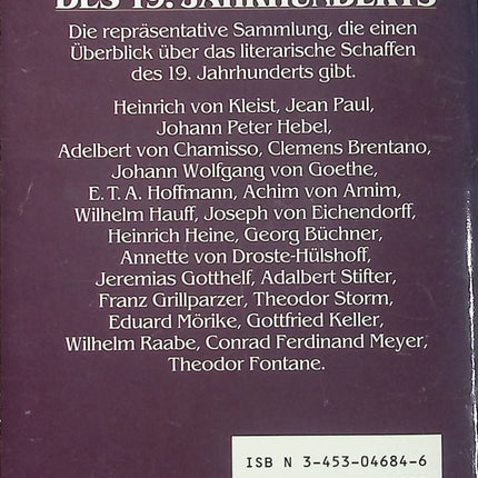 Deutsche Erzähler des 19. Jahrhunderts – Anthologie – Littérature allemande classique du XIXe siècle - Livre en Allemand