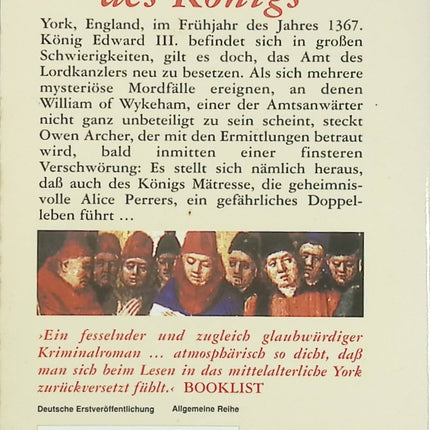 Der Lordkanzler des Königs – Candace M. Robb – Roman historique médiéval et enquête en Angleterre - Livre en Allemand