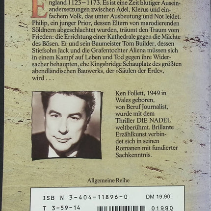 Die Säulen der Erde – Ken Follett – Roman historique médiéval en allemand et grande fresque épique - Livre en Allemand