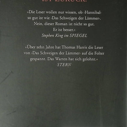Hannibal – Thomas Harris – Thriller psychologique et roman noir culte en allemand - Livre en Allemand