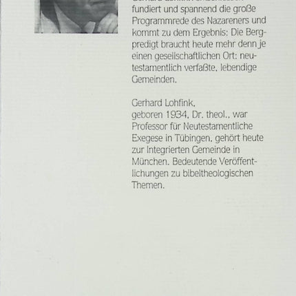 Wem gilt die Bergpredigt? – Gerhard Lohfink – Essai théologique sur le Sermon sur la montagne - Livre en Allemand