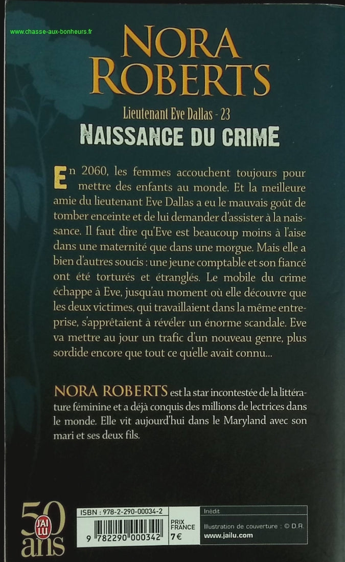 Naissance du Crime - Nora Roberts - livre