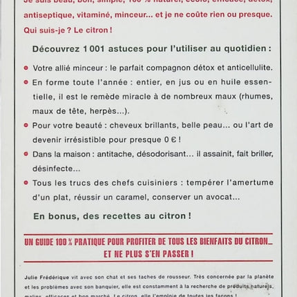 Le citron malin – Julie Frédérique – astuces naturelles maison, santé et beauté au quotidien - Livre
