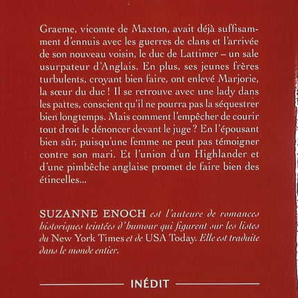 Les Héros Tome 2 Au cœur de la tourmente – Suzanne Enoch – Romance historique Highland – mariage forcé et rivalité de clans - Livre