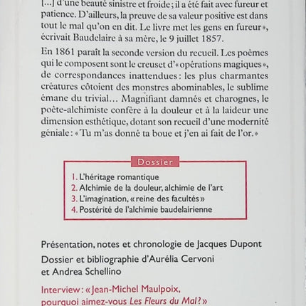 Les Fleurs du Mal Charles Baudelaire poésie française classique recueil lycée bac littérature - Livre
