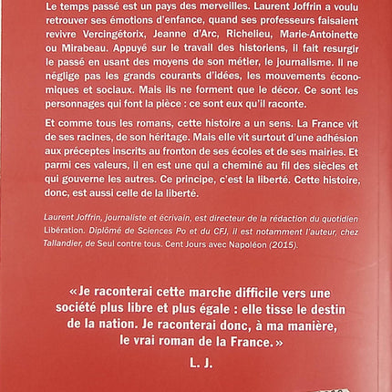 Le Roman de la France – De Vercingétorix à Mirabeau – Laurent Joffrin – Essai historique sur l’histoire de France - Livre